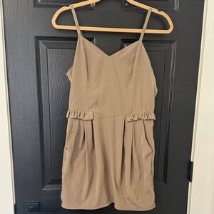 H&M Tan Mini Dress with Ruffle Detail